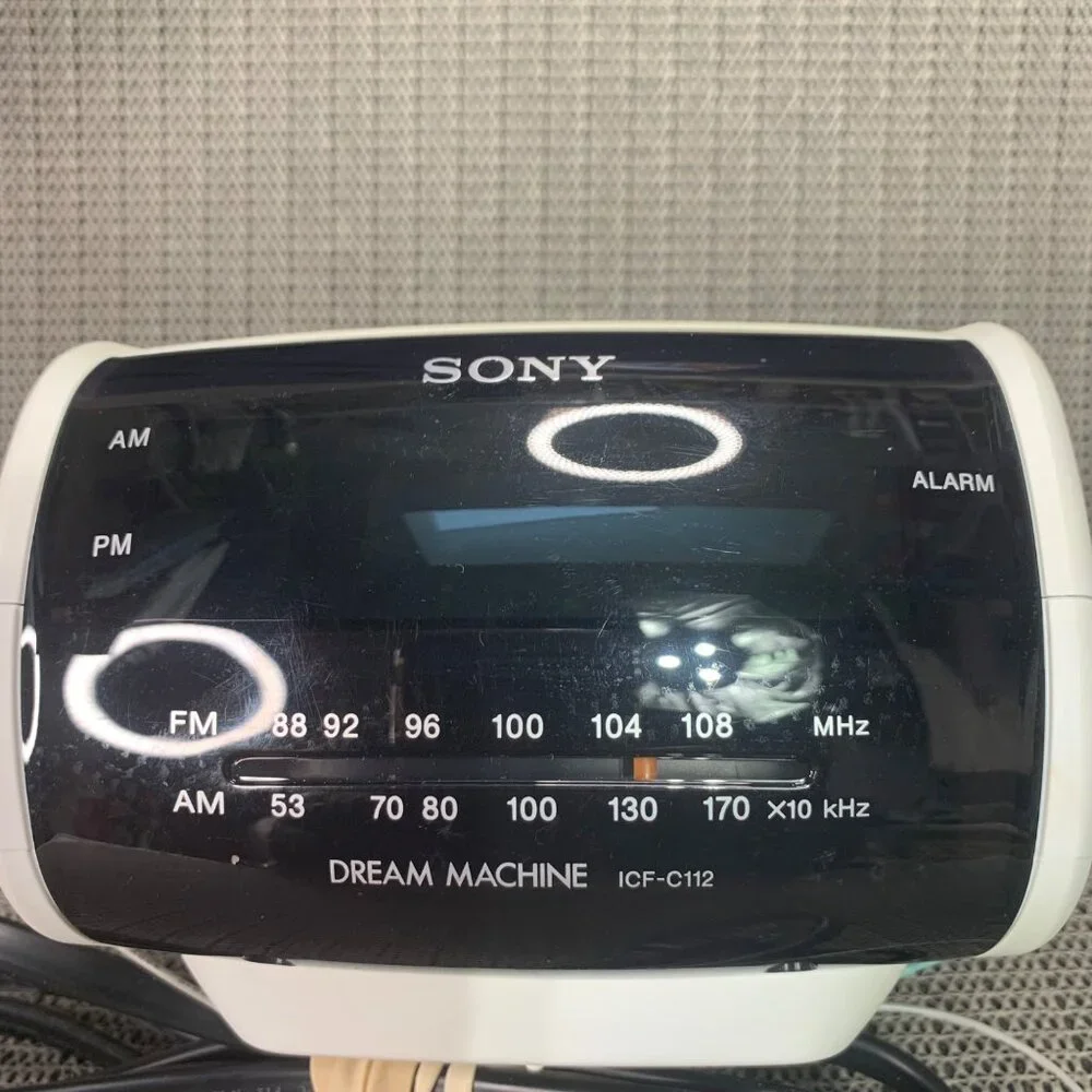 Sony White and Black Alarm Clock Radio
